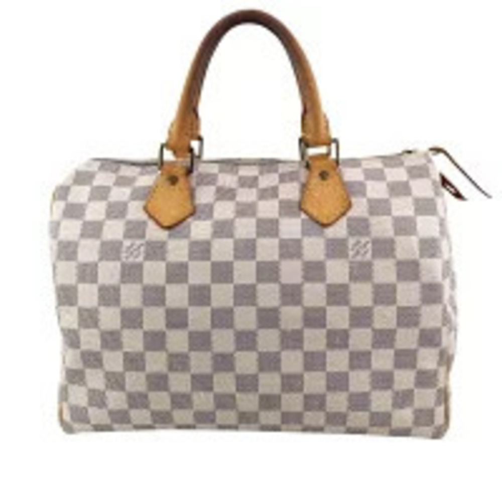 Louis Vuitton Speedy Damier Azur White Canvas White Handbag RD